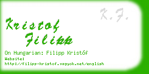 kristof filipp business card