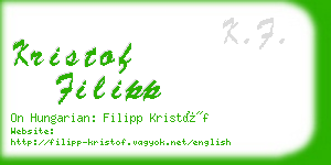 kristof filipp business card